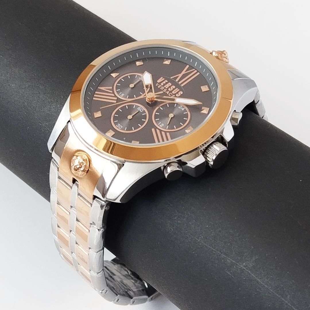 ダークグレー/ブロンズ新品ヴェルサス・ヴェルサーチ高級メンズ腕時計 ...