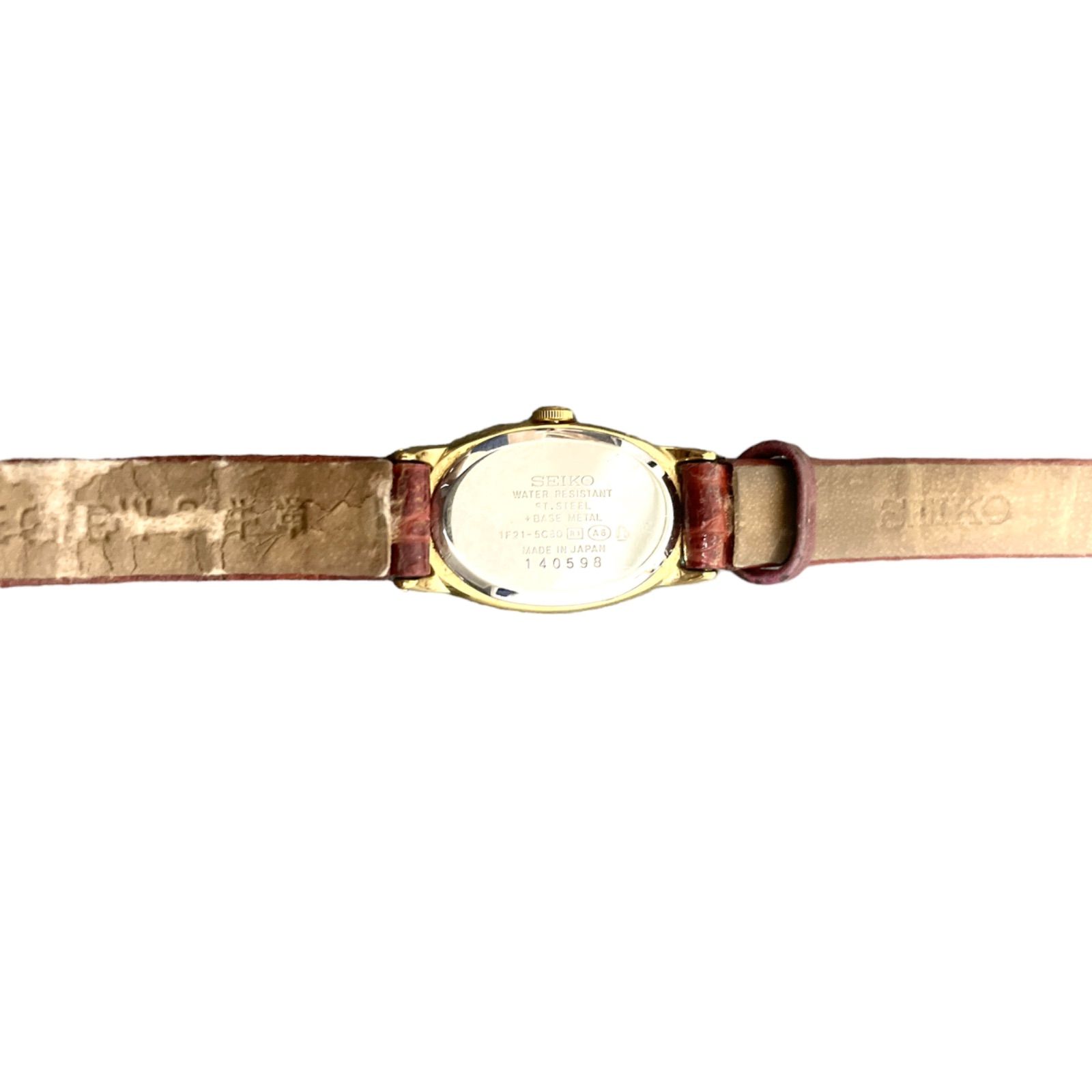 SEIKO セイコー レディース 腕時計 クォーツ 1F21-5C80 革ベルト 