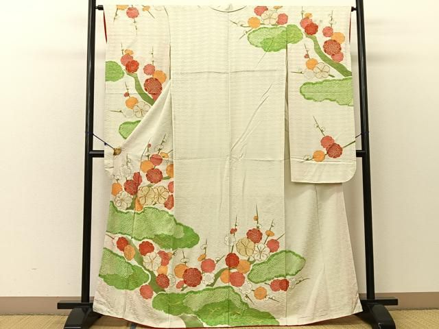 平和屋着物■上質な小紋　芝文　木蘭色　正絹　逸品　未使用　AAAK7414Bph 平和屋着物□上質な色無地 紗綾型地紋 木蘭色 正絹 逸品 CAAR5273fb