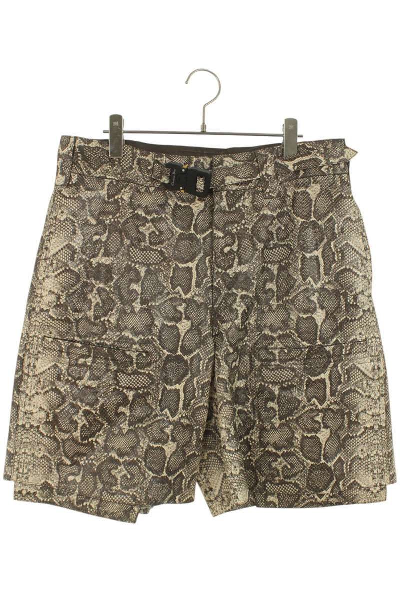 ディオール ×トラヴィススコット Travis Scott 22 AW CACTUS JACK パイソンプリント レザーハーフパンツ メンズ 46