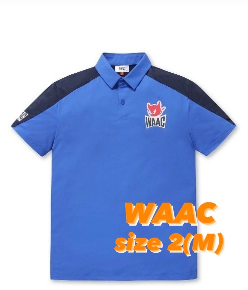 WAAC MENS プレイヤーズエディション 配色ポロシャツ ブルー×ネイビー