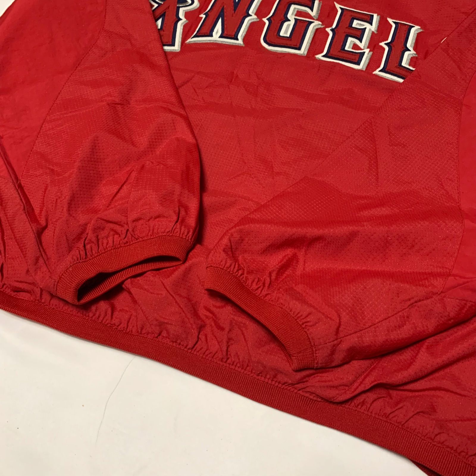 00s Majestic “LOS ANGELES ANGELS” Half Zip Nylon Pullover Shirt