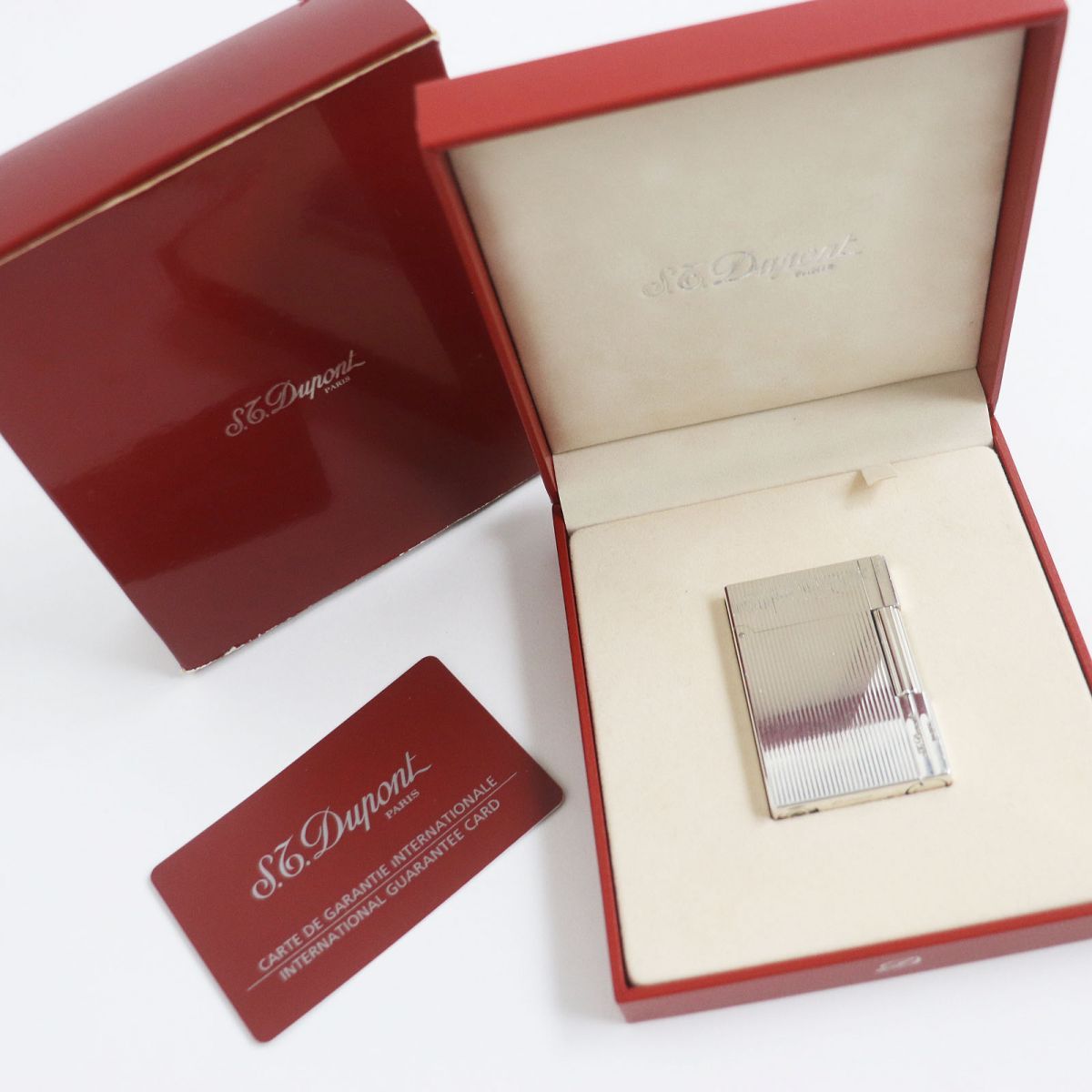 良品□S.T.Dupont/エステーデュポン ギャッツビー ストライプ柄