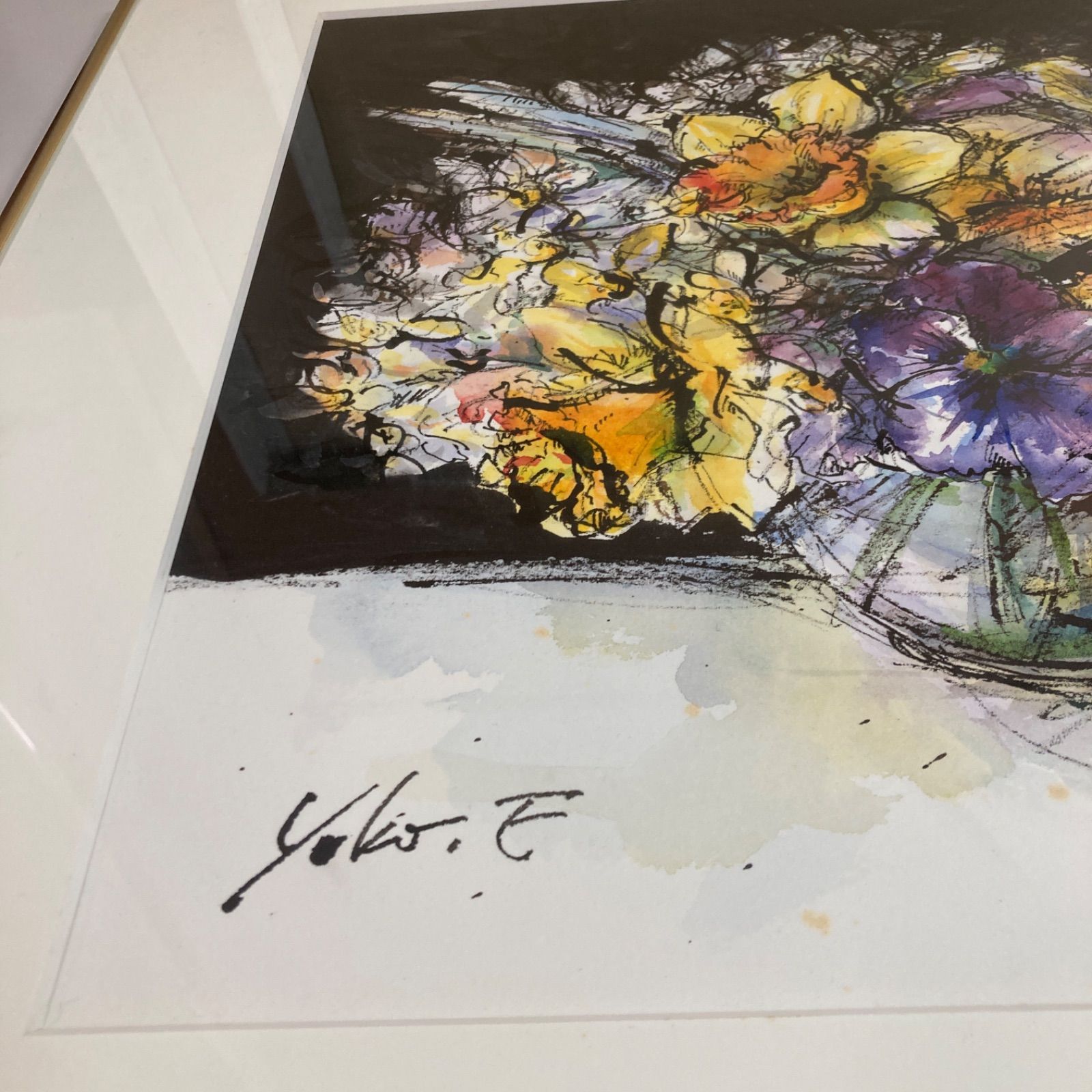 美品 近代美品 藤井洋子 絵画 花 水彩画 銘あり - メルカリ
