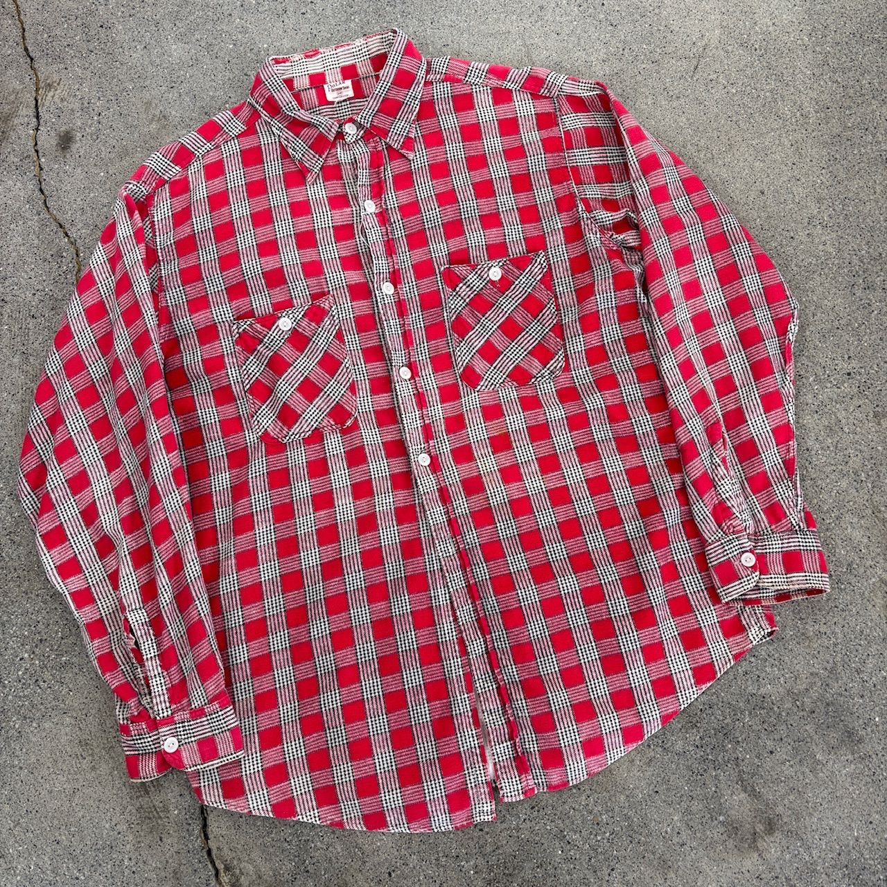 Polar Around 40s~50s Print Flannel Shirt Good Color