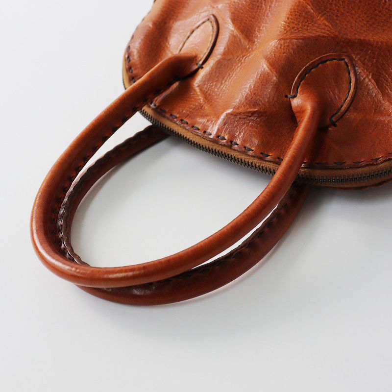 アンリークイール HENRY CUIR CANE刺繍 レザーハンドバッグ