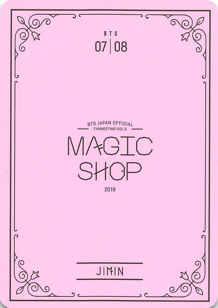 BTS MAGIC SHOP JIMIN トレカ OFFICIAL MD】BTS 5thMUSTER MAGIC SHOP JAPAN MERCHANDISE
