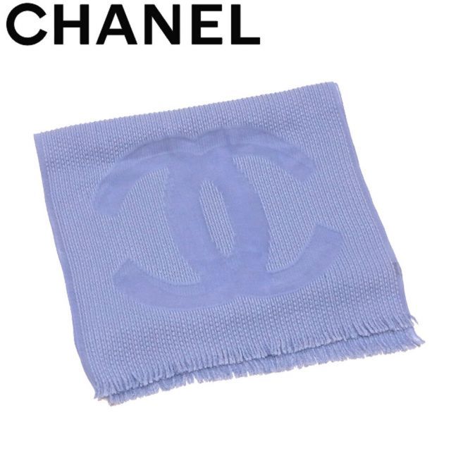 シャネル ストール フリンジ付き ココマーク ブルー CHANEL  L2801S 