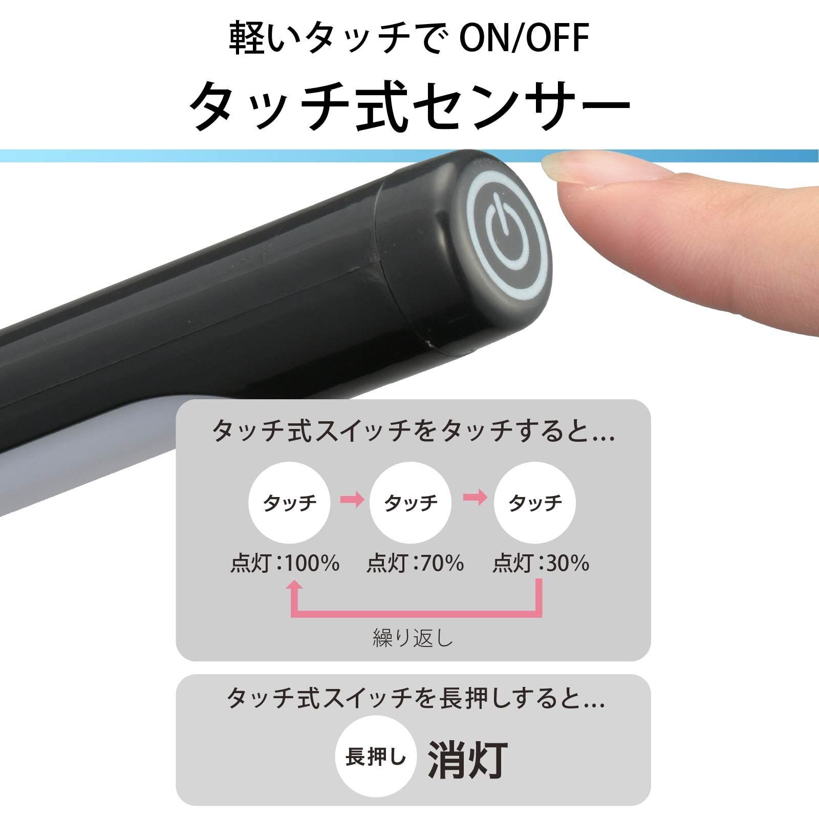 新品 オーム電機 LEDクランプライト 3段階調光 ブラック デスクスタンド デスクライト デスク