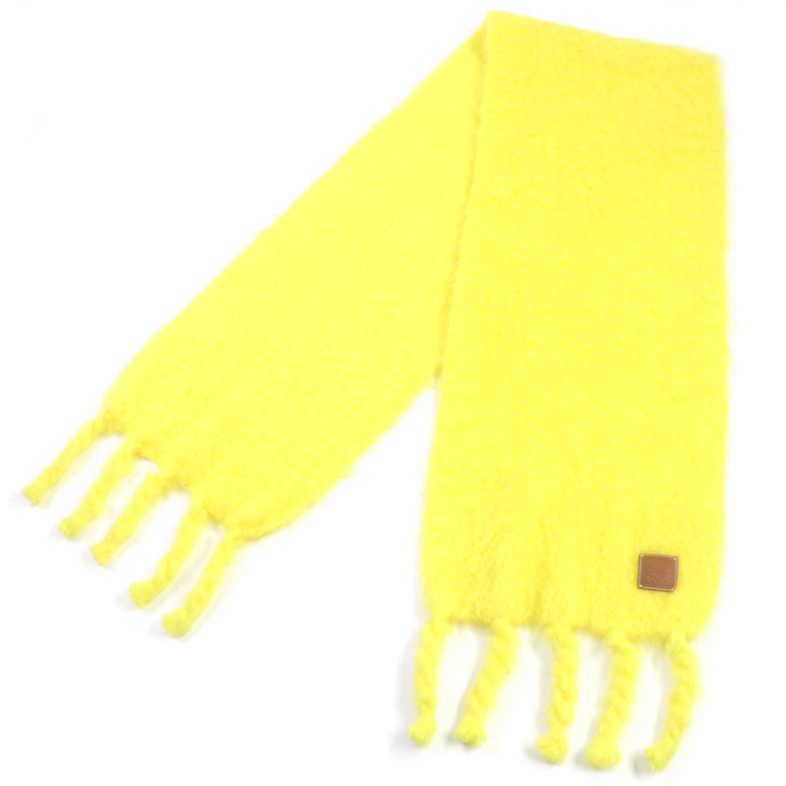 極美品▽LOEWE ロエベ モヘア ウール アナグラムロゴレザーパッチ付き  