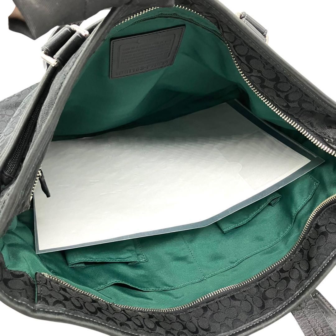 良品 2128 COACH トートバッグ 2way ミニシグネチャー ブラック COACH - 良品 2128 COACH トートバッグ 2way ミニシグネチャー