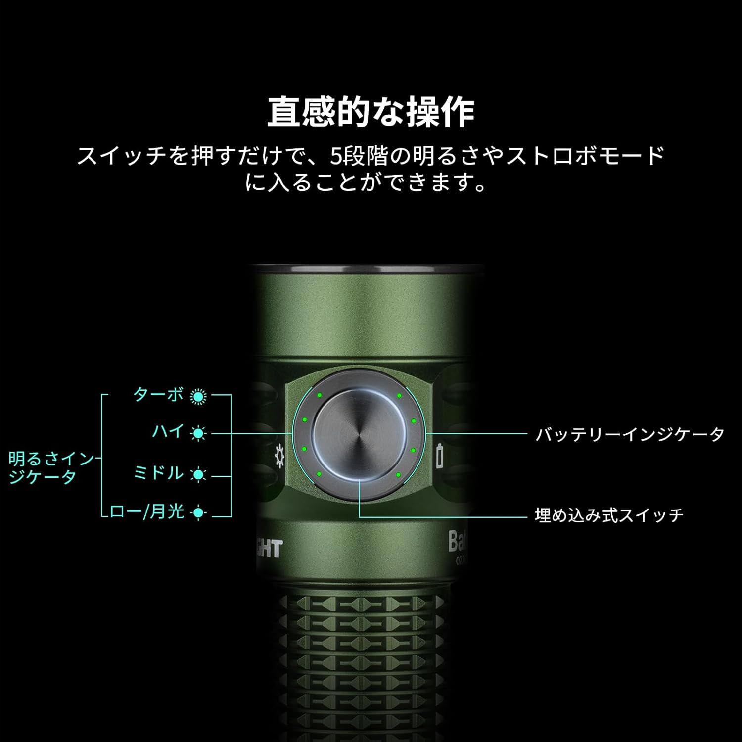 フラッシュライト 最大1000ルーメン