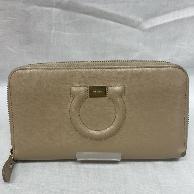 【超美品】サルヴァトーレフェラガモ　長財布　折財布　ガンチーニ　ブラウン Salvatore Ferragamo サルヴァトーレフェラガモ 財布 長財布 長