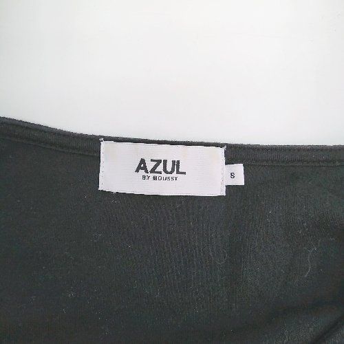 ◇ AZUL BY MOUSSY クルーネック 背中空き ウエストゴム タイト 長袖
