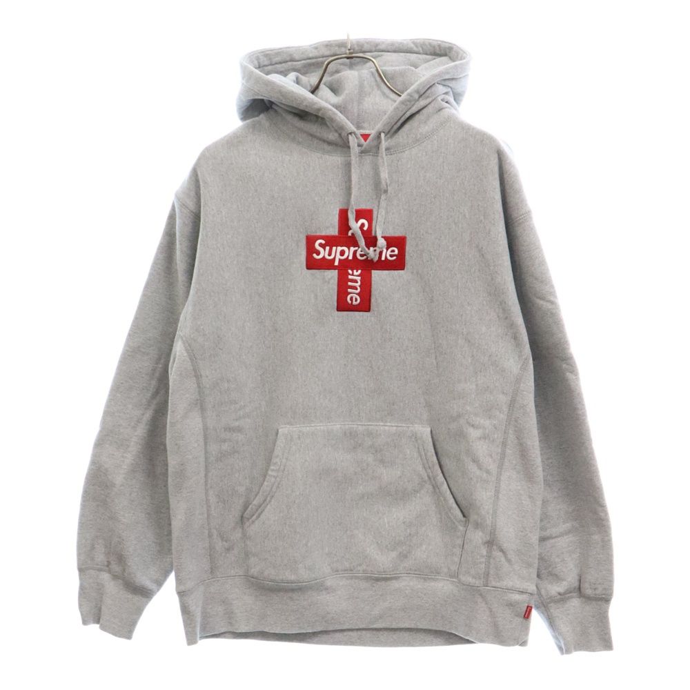 SUPREME (シュプリーム) 20AW Cross Box Logo Hooded Sweatshirt クロスボックスロゴ フーデッド スウェットシャツ プルオーバーパーカー グレー