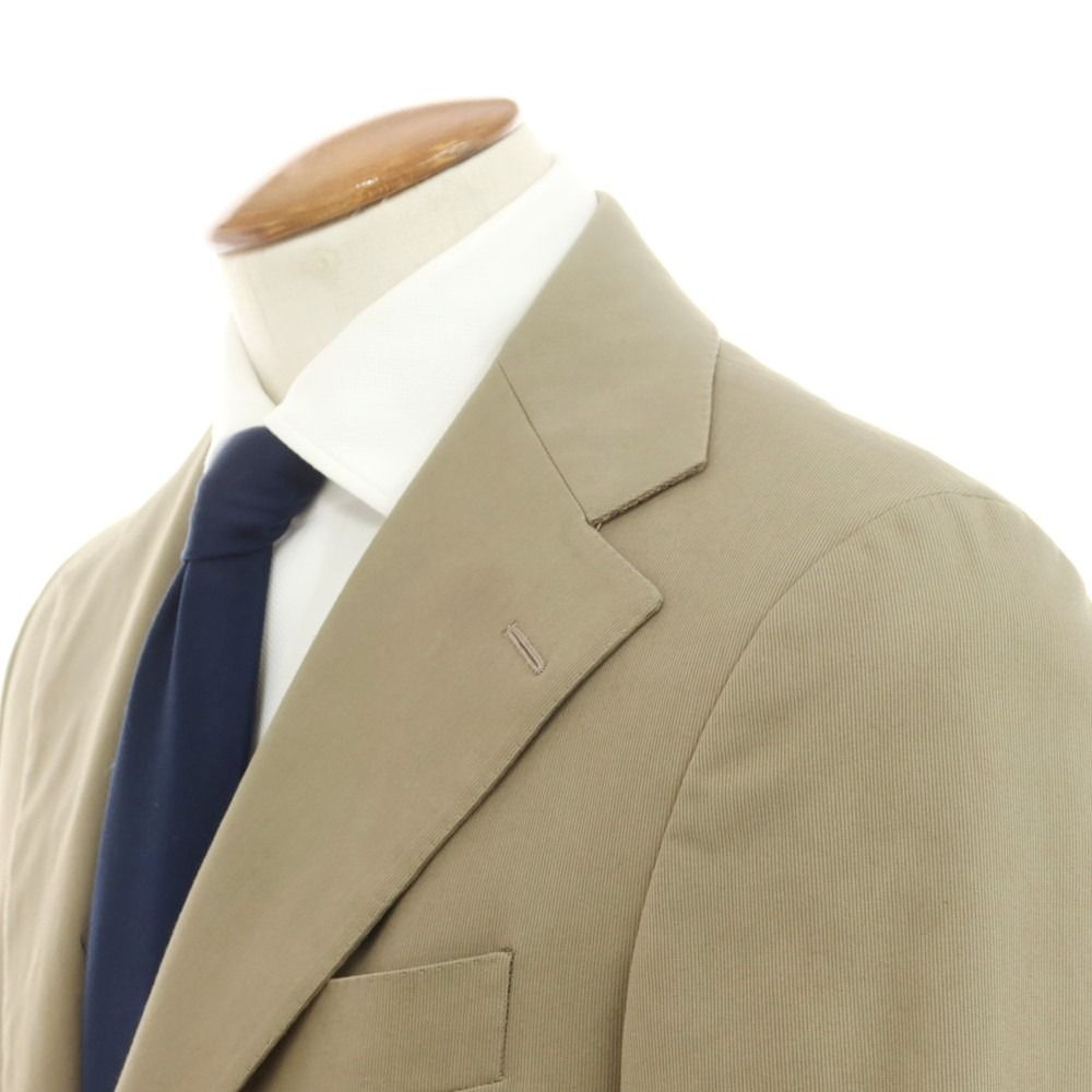 中古】ベルベスト Belvest ストレッチコットン 3つボタンスーツ カーキ 