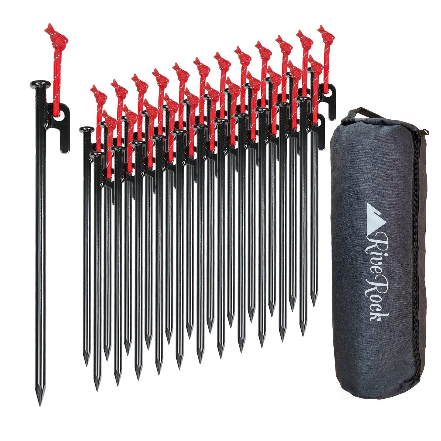30cmペグ24本/収納バック RiveRock(リバロック) 30cm ペグ 収納 バック