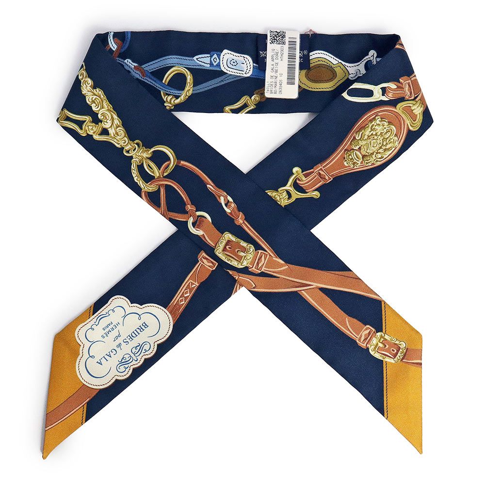 【極美品】エルメスツイリー ブリッド・ドゥ・ガラ・アップリケ・ピケシルク100% ツイリー ブリッド・ドゥ・ガラ・アップリケ・ピケ ピンク