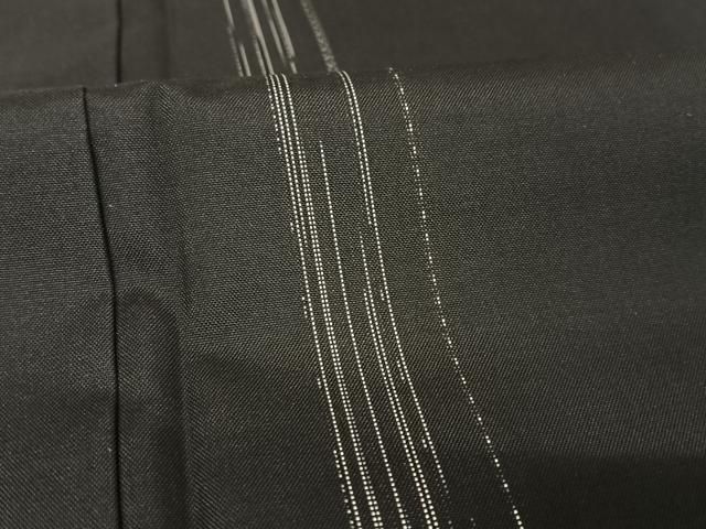 平和屋着物○本場大島紬 縞 黒地 ロング丈 正絹 逸品 AABA4490np