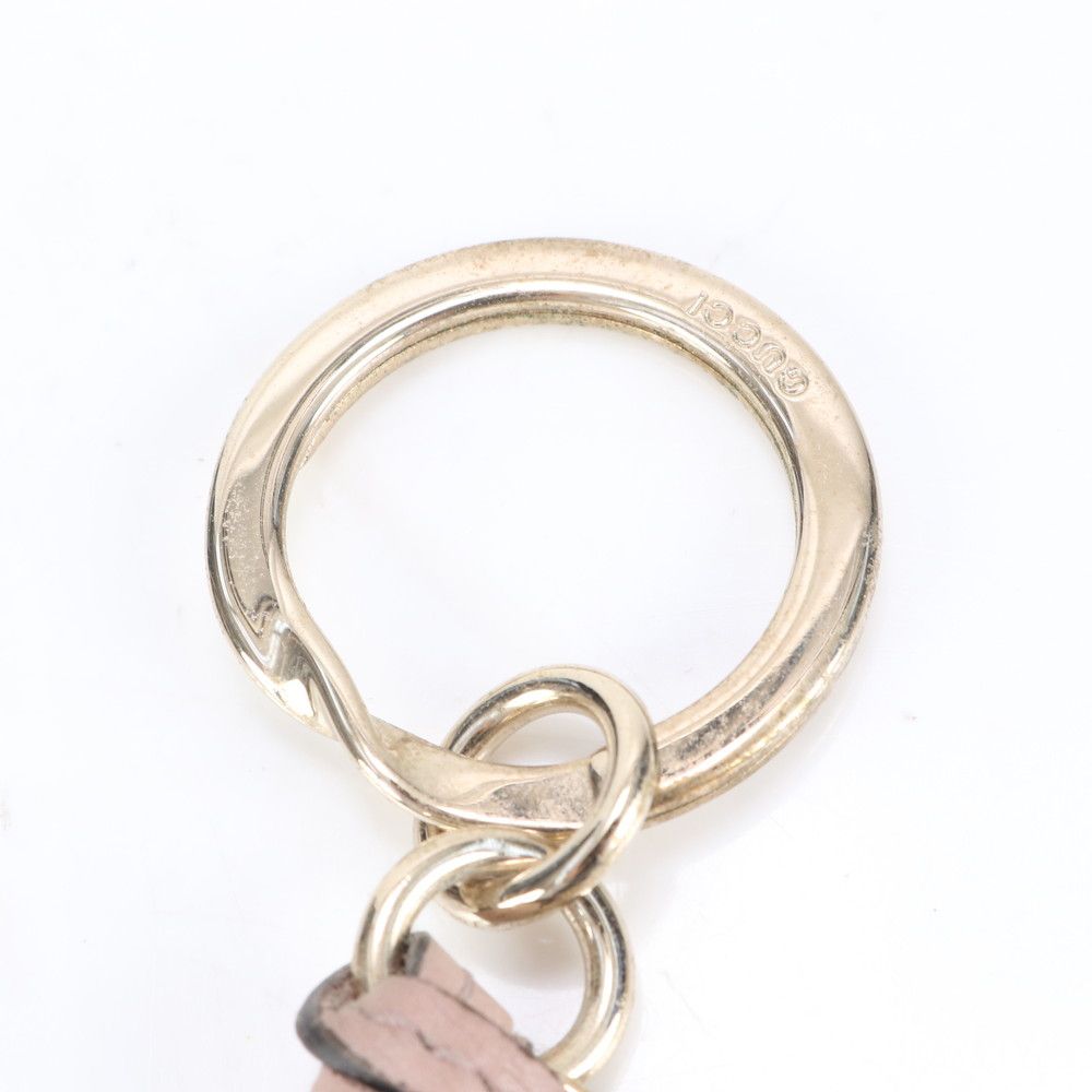 グッチ キーリング キーホルダー バッグ チャーム レザー ピンク