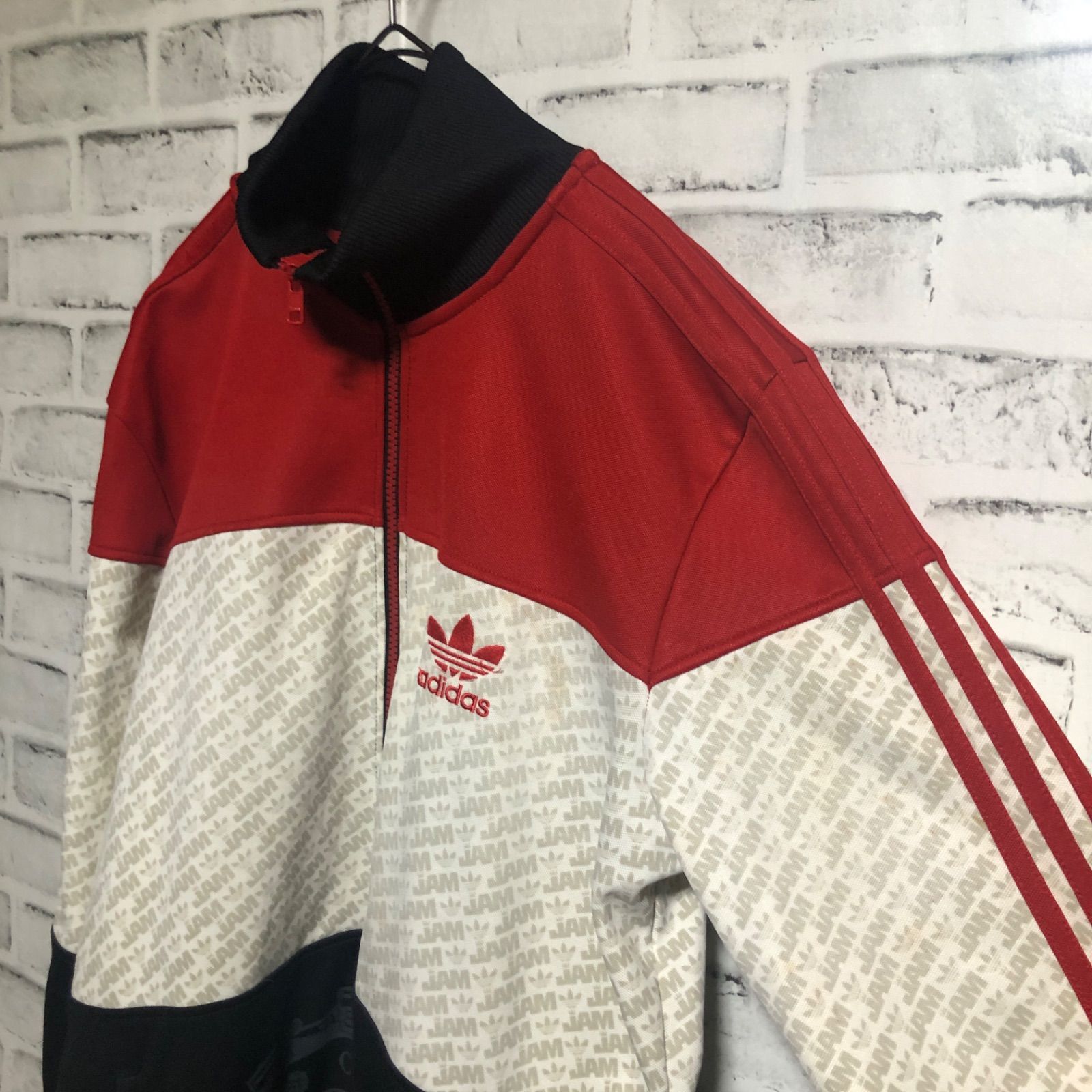アディダス トラックジャケット ジャージ XL 黒赤 RUN DMC アディダス トラックジャケット ジャージ XL adidas トレフォイル RUN