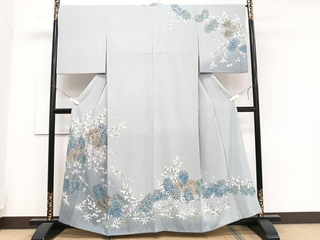 平和屋着物○訪問着 友禅作家物 枝花文 正絹 逸品 AAAW9259zg 平和