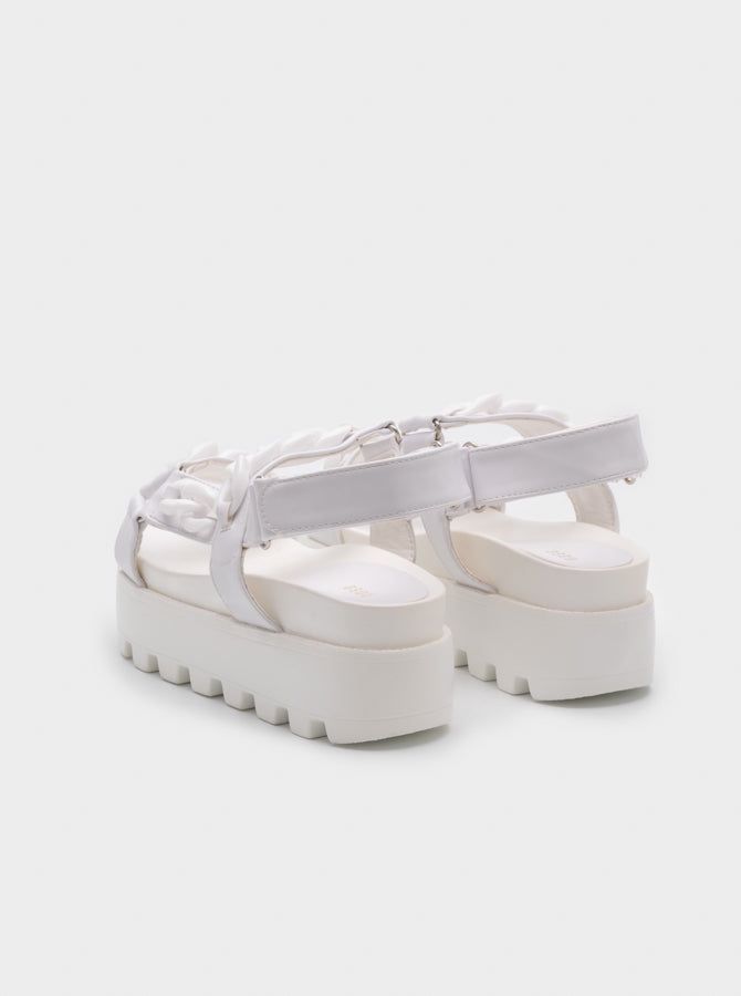 サンダル・ミュール Acrylic chain wedge sandal / White Acrylic chain wedge sandal / White - メルカリ