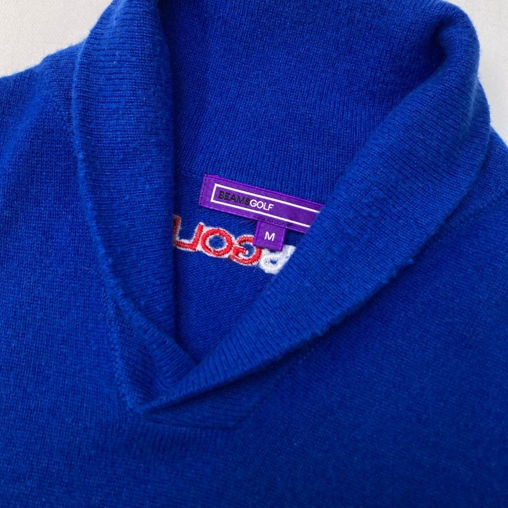 サイズ：M BEAMS GOLF ビームスゴルフ  カシミヤ 二ット ジップジャケット  ネイビー系 [240101423535] ゴルフウェア メンズ ストスト BEAMS GOLF ビームスゴルフ 2WAYジップジャケット レッド系