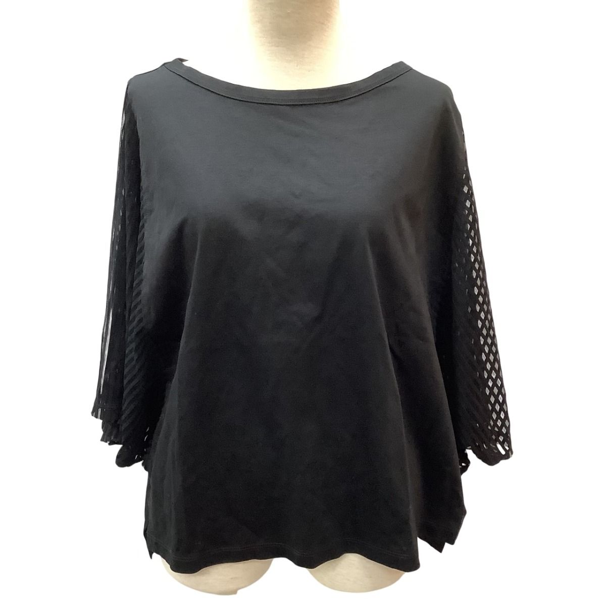 ♪♪ISSEY MIYAKE イッセイミヤケ レディース カットソー 袖シースルー SIZE 2 IM72JK521 ブラック