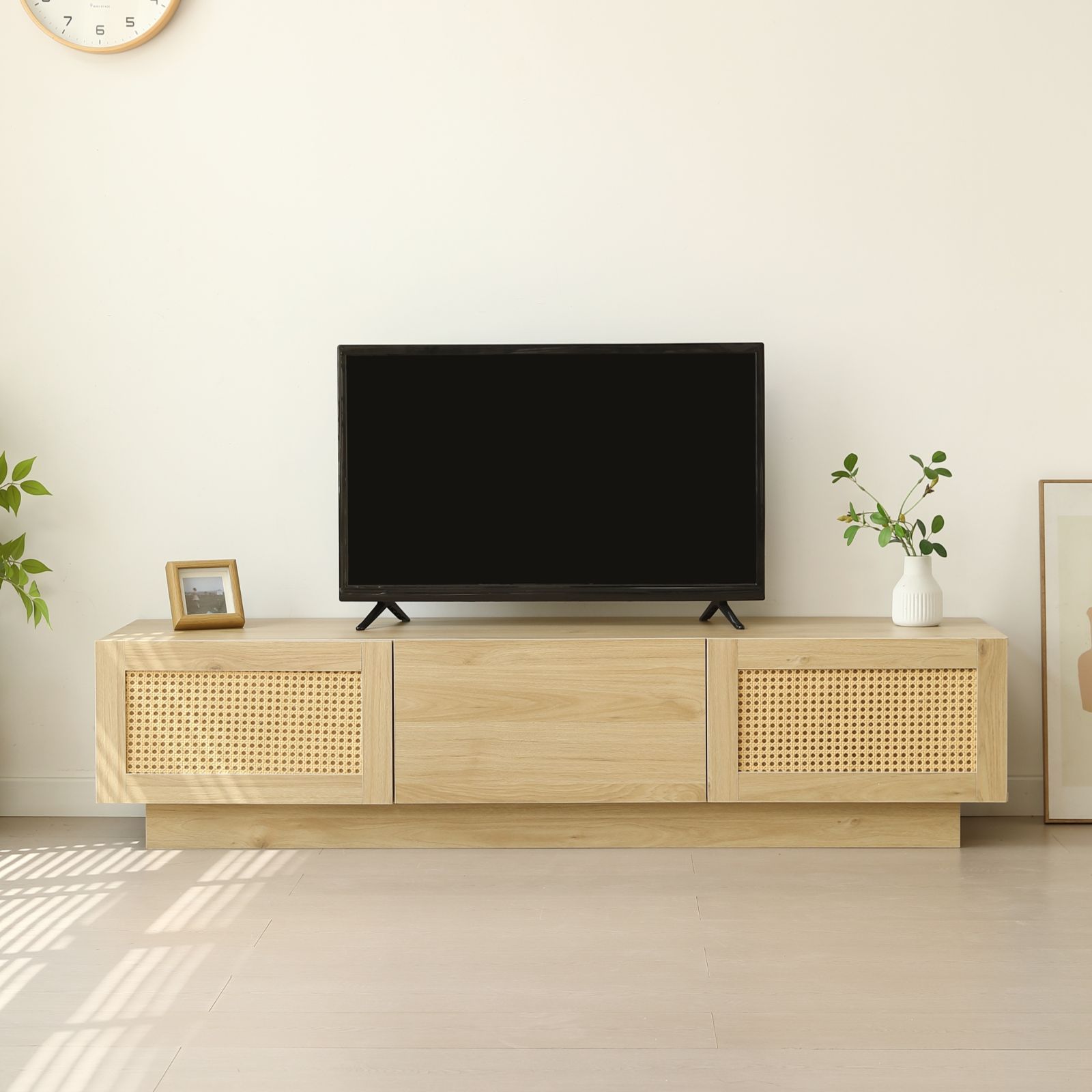 価格ｘ送料無料 NANAMiテレビ台 ローボード 収納 テレビボード テレビラック リビングボード ラタン風 おしゃれ 北欧 引出し収納 TV台 TVボード ロータイプ 棚 シンプル スリム 大容量 幅150cm NATURAL