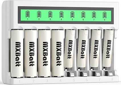 人気，限定SALE 【在庫処分】MXBatt ニッケル水素電池 充電池 単3 充電器セット 単3 充電池 4本 単4 充電池 4本 充電池充電器セット 単三 単四 ニッケル水素、ニカド充電池に対応 応募券