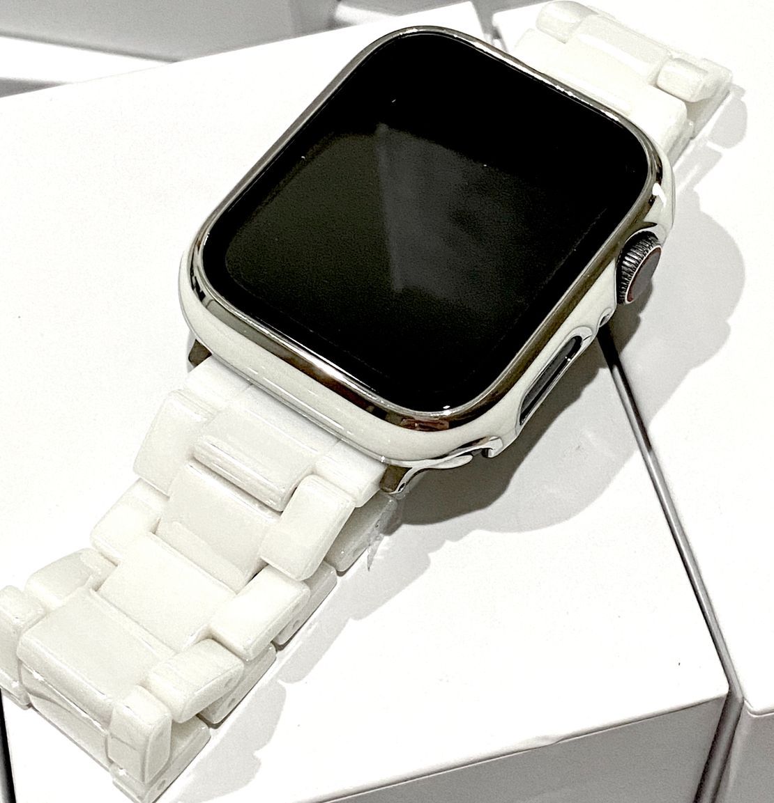Apple Watch カバー キラキラ ラバー ステンレスケース カスタム