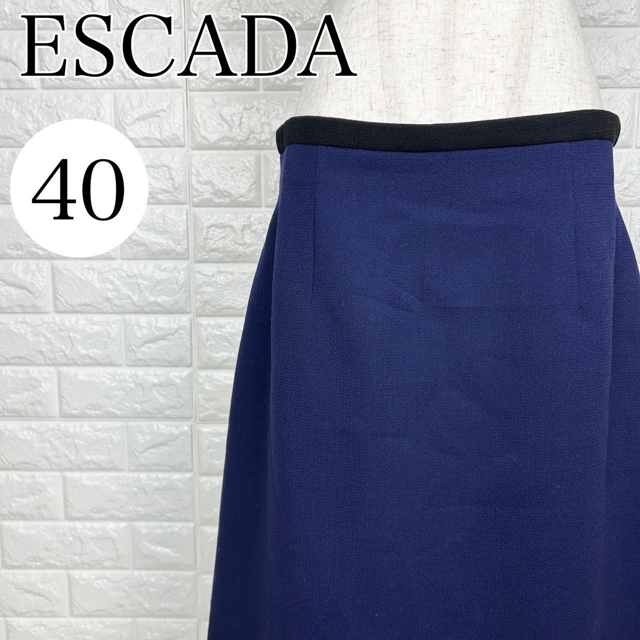 高級【ESCADA】エスカーダ 総柄タイトスカート 時計 ブラック 36 ドライオックス タイトスカート（M5S25536＿＿