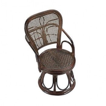 今枝商店 Romantic Rattan 籐ハイバックサポート回転スツール S42B