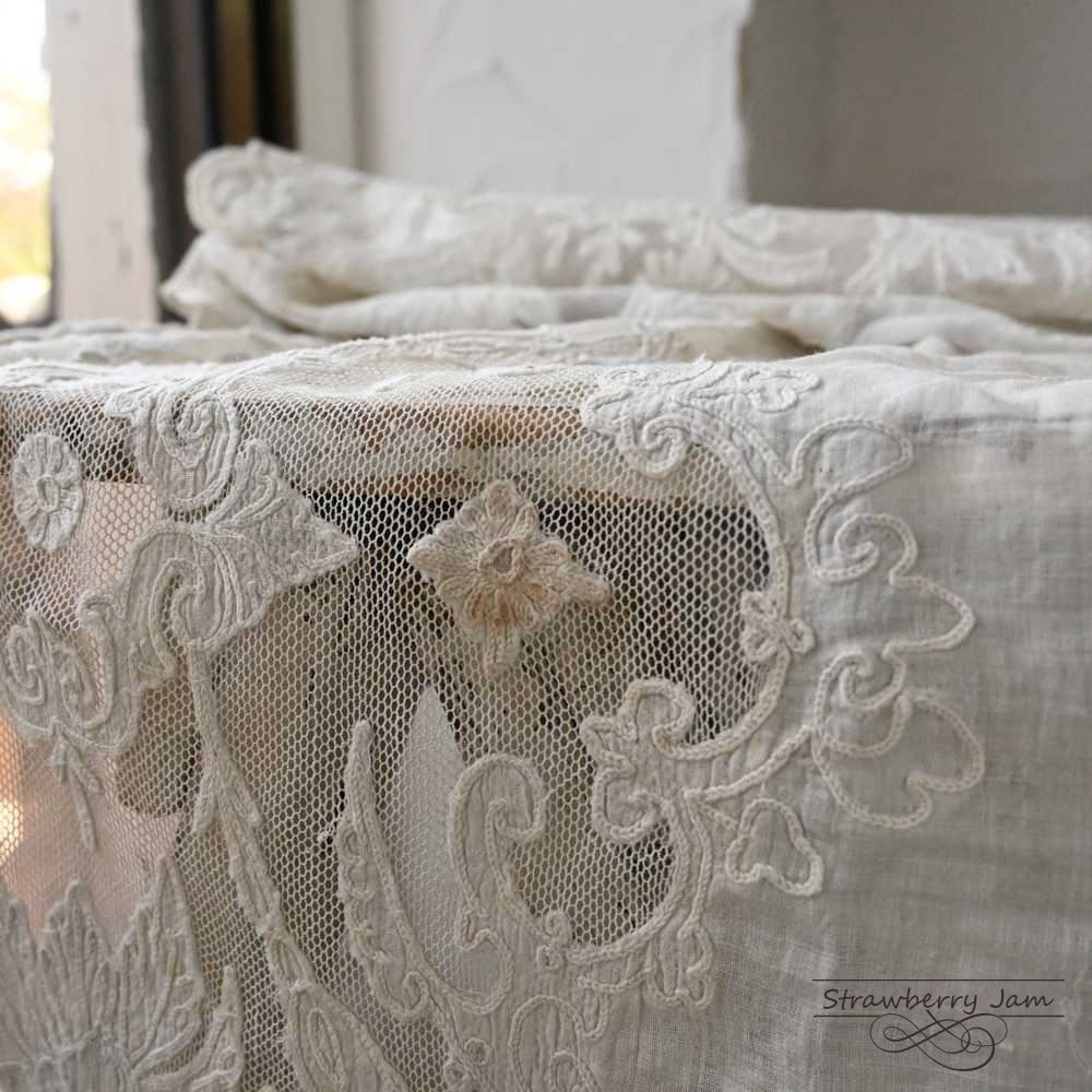 ILI-2 英国アンティーク ファブリック リネン カーテン イギリス 2024