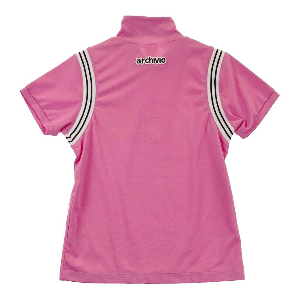 【新品・タグ付】archivio 半袖　36 サイズ：36 ARCHIVIO アルチビオ ハイネック 半袖Tシャツ ピンク系
