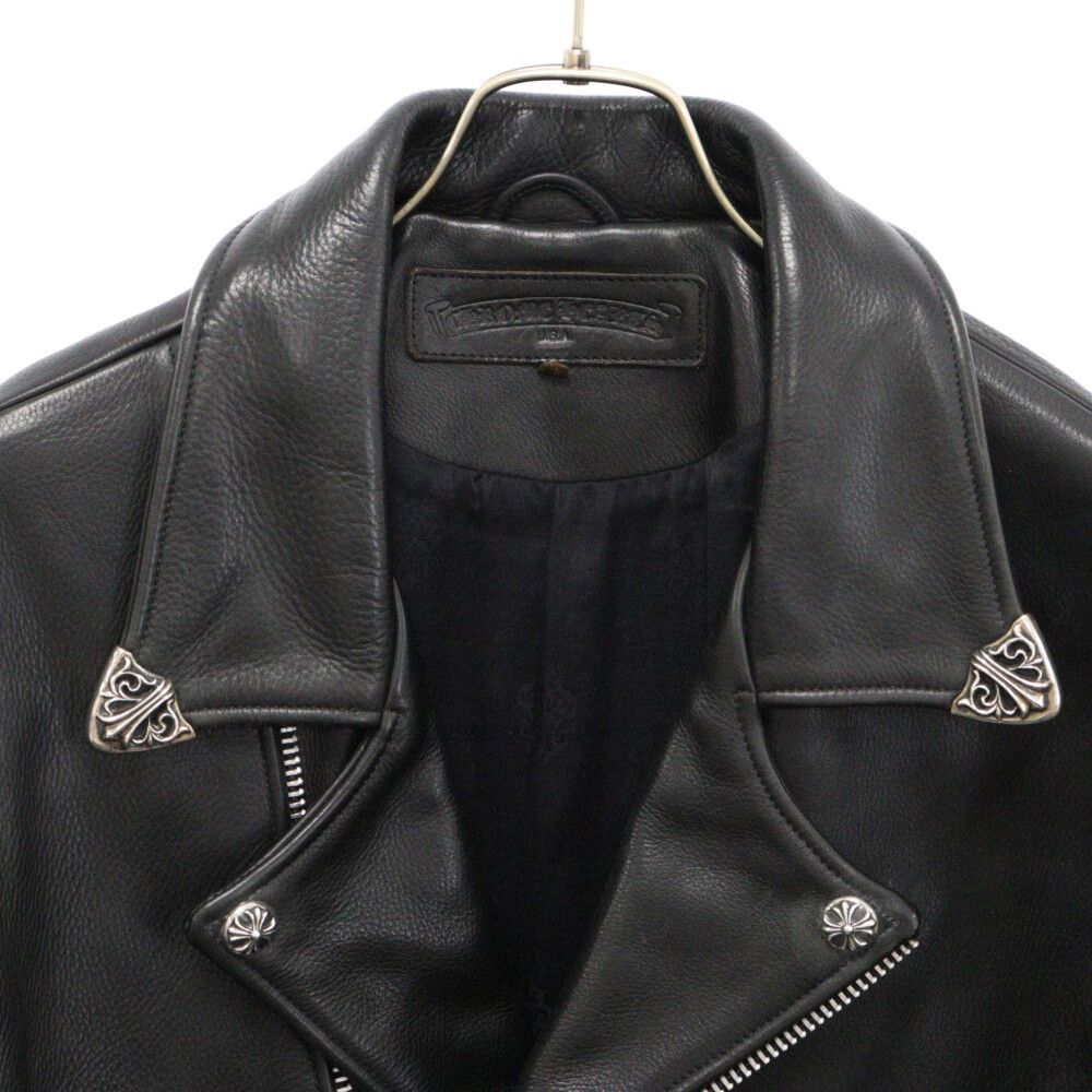 CHROME HEARTS (クロムハーツ) OLD BASIC MOTO ベーシックモト ダブル レザー ライダースジャケット ブラック