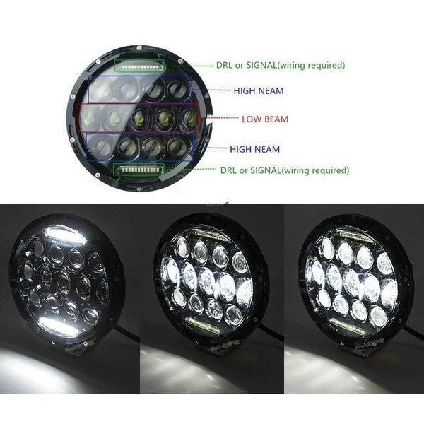 汎用 180mm 大径 LED ヘッドライト TYPE2 黒 CB400 XJR400