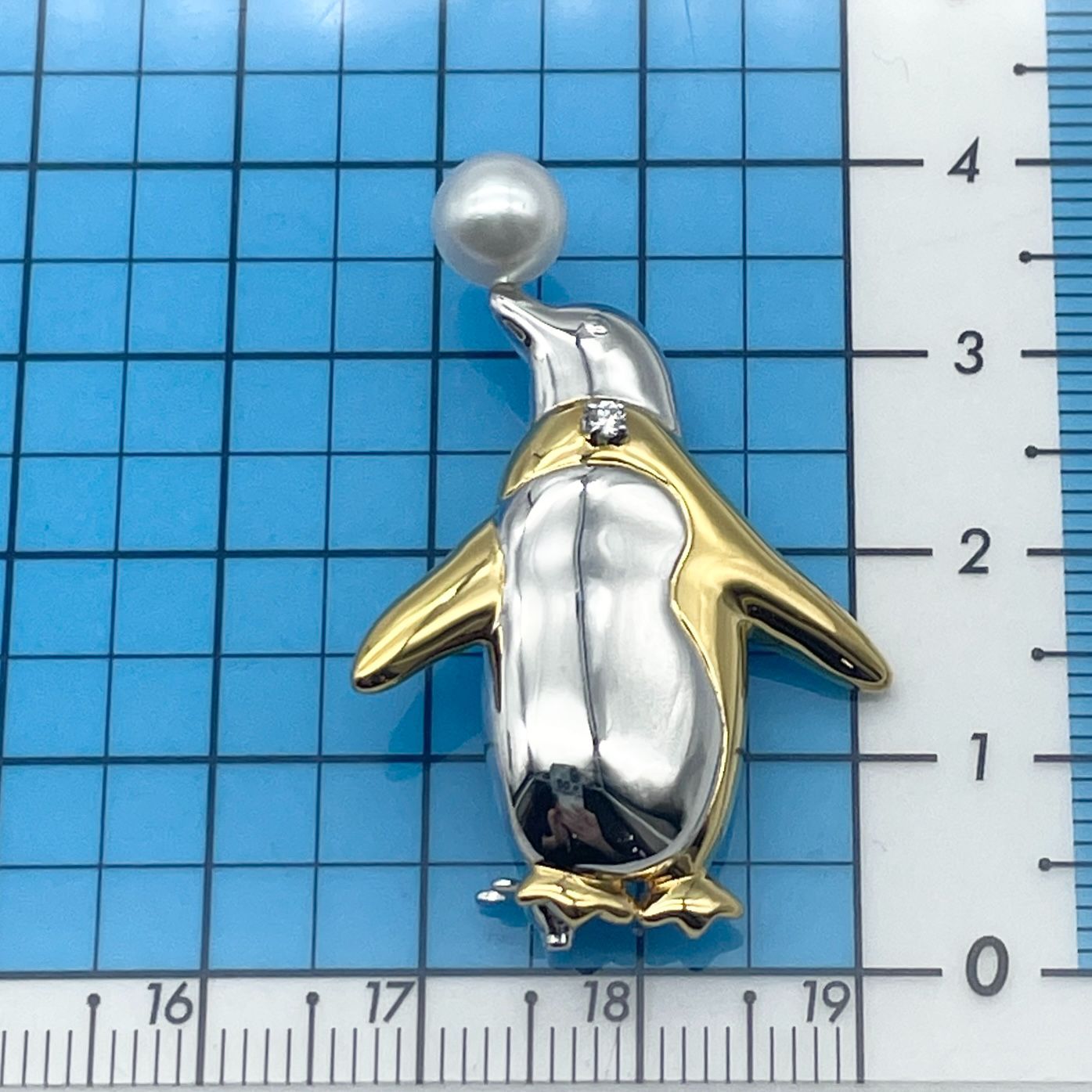 美品 ミキモト ブローチ パール シルバー ペンギン/24-4738/24-4738S