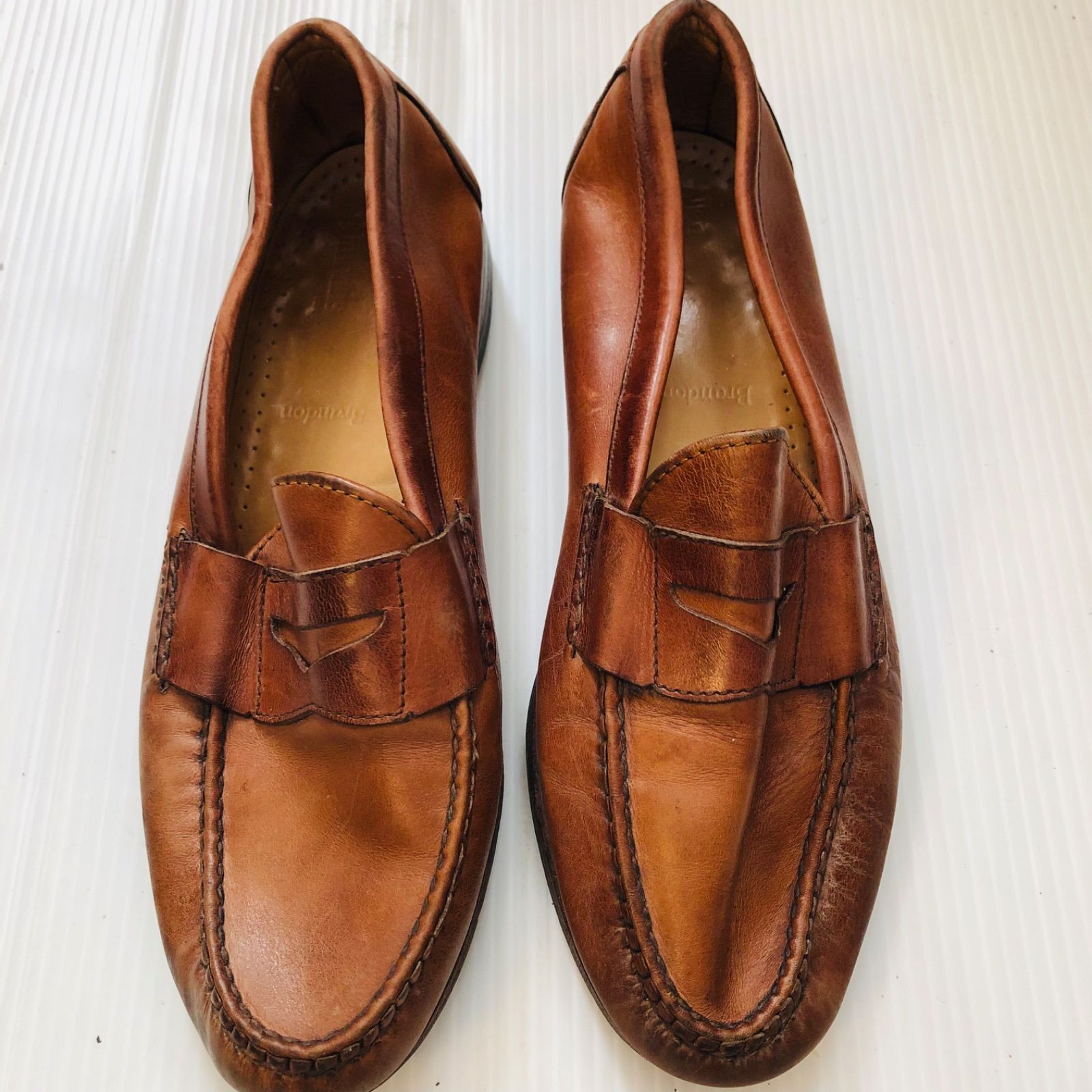 アレンエドモンズ ローファー 革靴 レザー シューズ USA 茶 古着 美品 中古】ALLEN EDMONDS(アレンエドモンズ)メンズレザシューズ