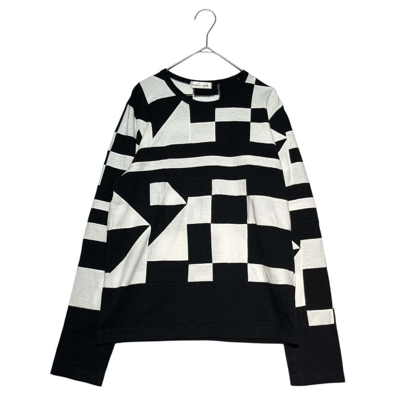 COMME des GARCONS(コムデギャルソン) 02SS Multi-pattern patchwork L/S cut and sew マルチ パターン パッチワーク カットソー GE-T070 表記無し(M程度) ブラック×ホワイト AD2001