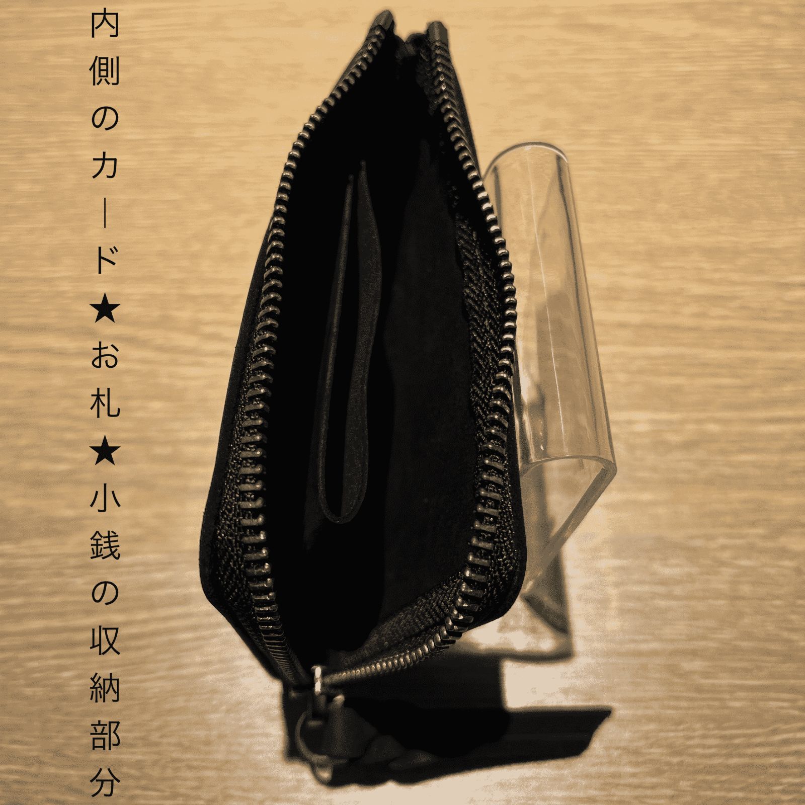 本革コインケース 大容量 YKKジップ クレイジーホース 黒 コンパクト 財布 コインケース クレイジーホースレザー フルグレイン カウハイド