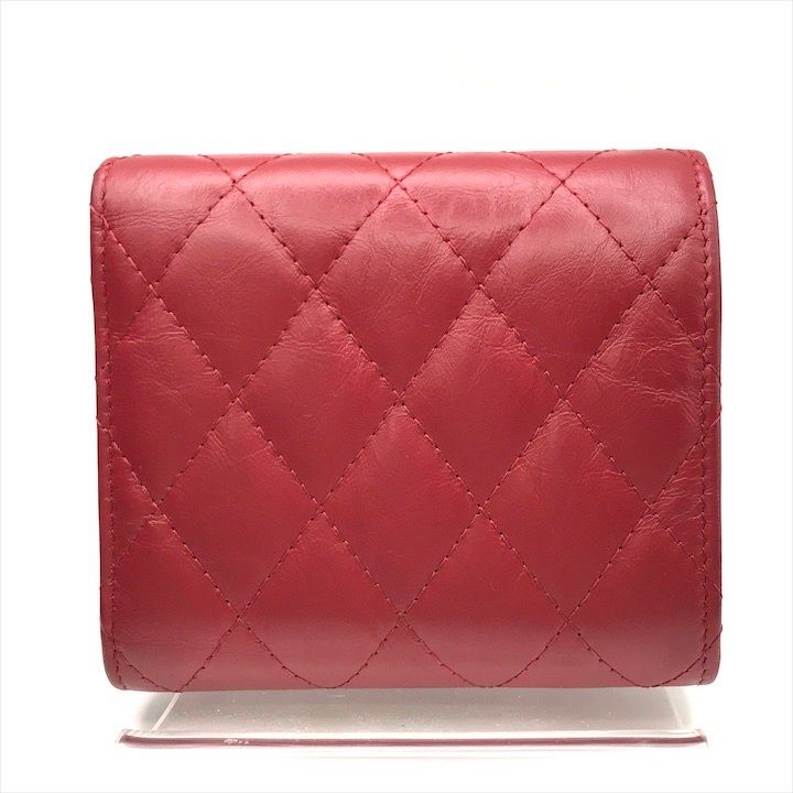 シャネル 2.55 マトラッセ ラムスキン財布 良品 CHANEL シャネル 2.55 マトラッセ コンパクト ウォレット