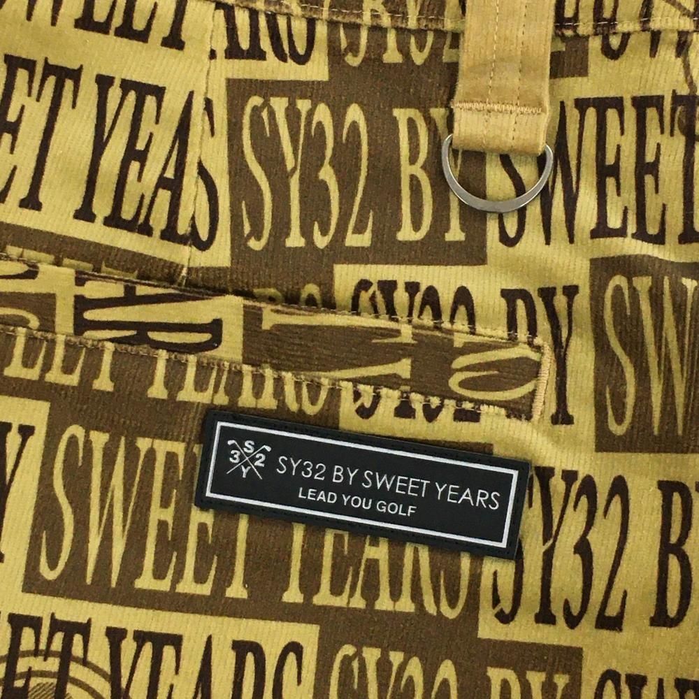 SY32 BY SWEET YEARS - 【超美品】SY32 コーデュロイスカート ライトブラウン×ブラウン ロゴ総柄 レディース S ゴルフウェア SY32 BY SWEET YEARS 超美品】SY32 コーデュロイスカート ライトブラウン×ブラウン