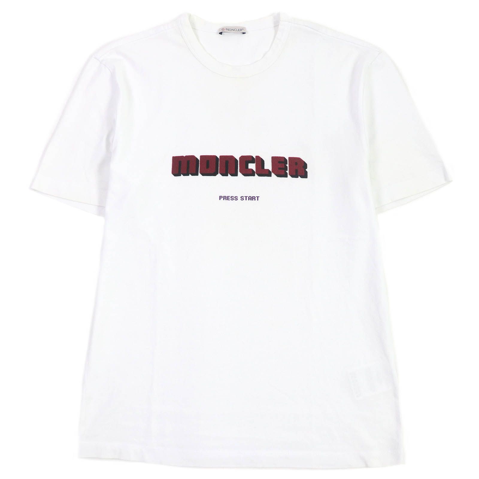 ドンドン見直し】良品□MONCLER モンクレール 20SS MAGLIA T-SHIRT コットン100％ フロッキーロゴ 半袖Ｔシャツ ホワイト  S 正規品 メンズ - メルカリ