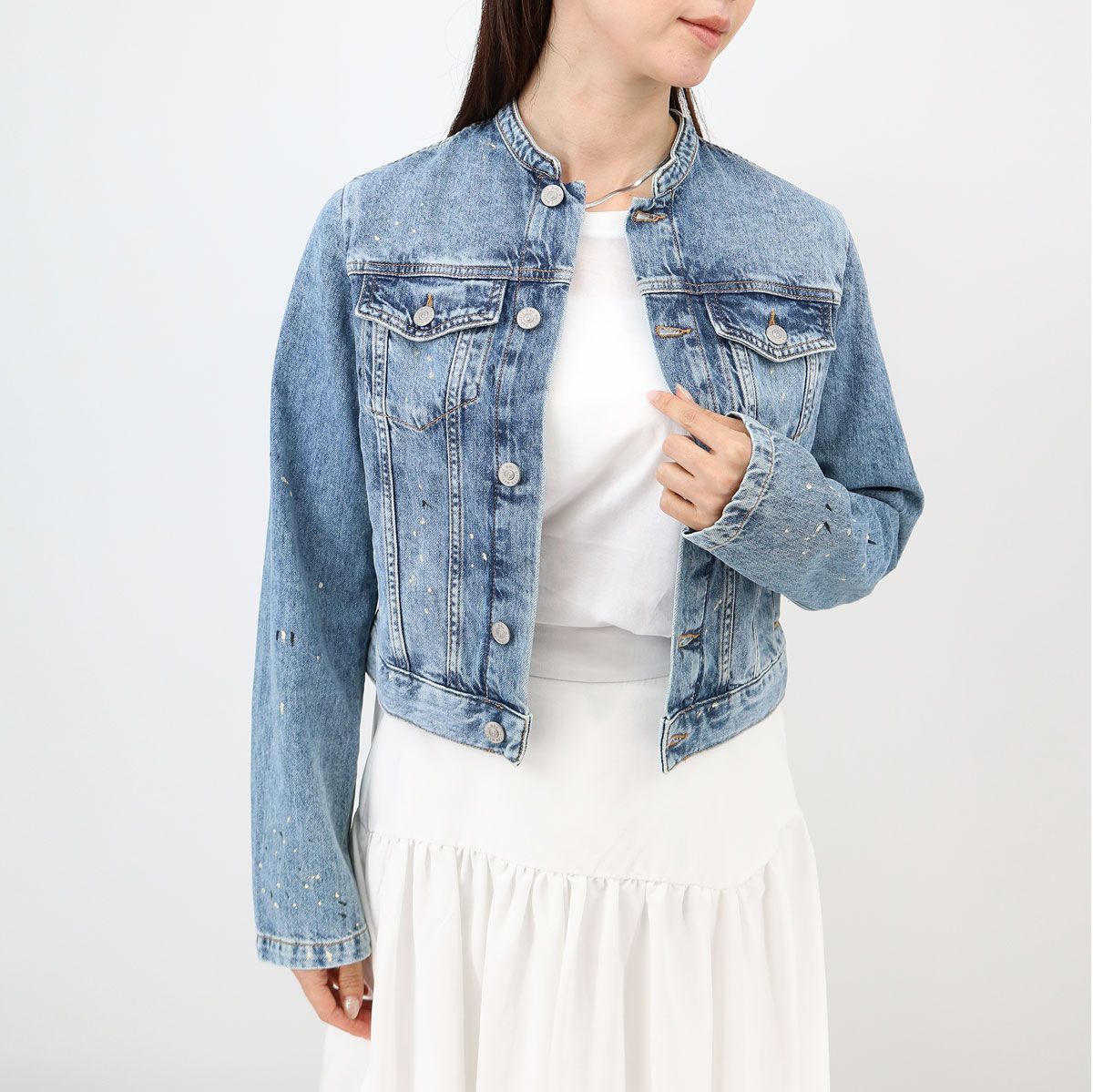 MM6 Maison Margiela KIDS エムエムシックス メゾンマルジェラ キッズ 大人もOK デニムジャケット M60726 レディース ガールズ Gジャン 長袖 ノー ブランド