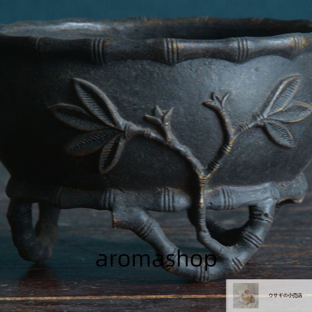 銅炉 香炉【福地洞天】 三足竹節紋香炉 宣徳炉 茶道香道具 工芸品 置物 銅炉 香炉【福地洞天】 三足竹節紋香炉 宣徳炉 茶道香道具
