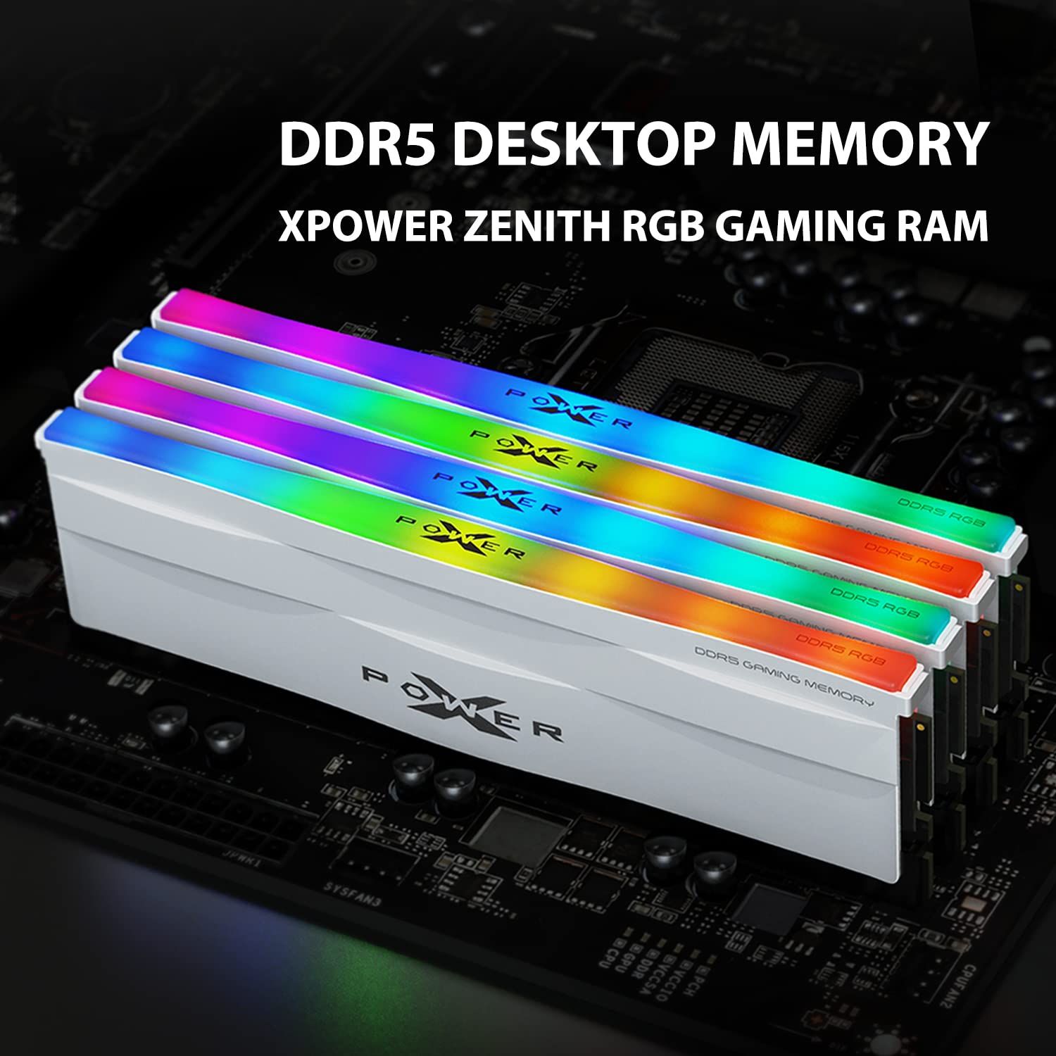 DDR5-6000 CL30 32GBx2 64GB ZENITH RGB 白 Silicon Power DDR5 64GB (2x32GB) Zenith RGB 6000MHz (PC5