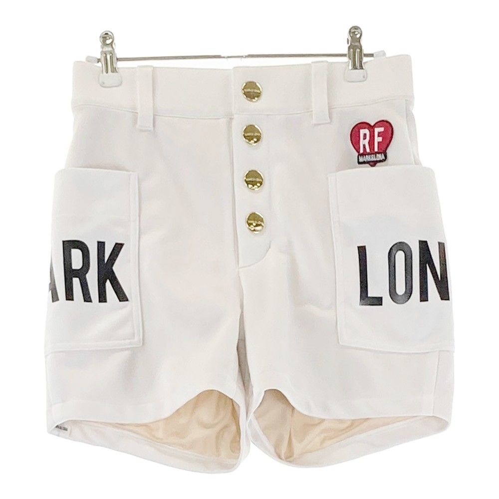 サイズ：38 MARKu0026LONA マークアンドロナ  ショートパンツ ワッペン×ロゴ ホワイト系 [240101280393]# ゴルフウェア レディース ストスト