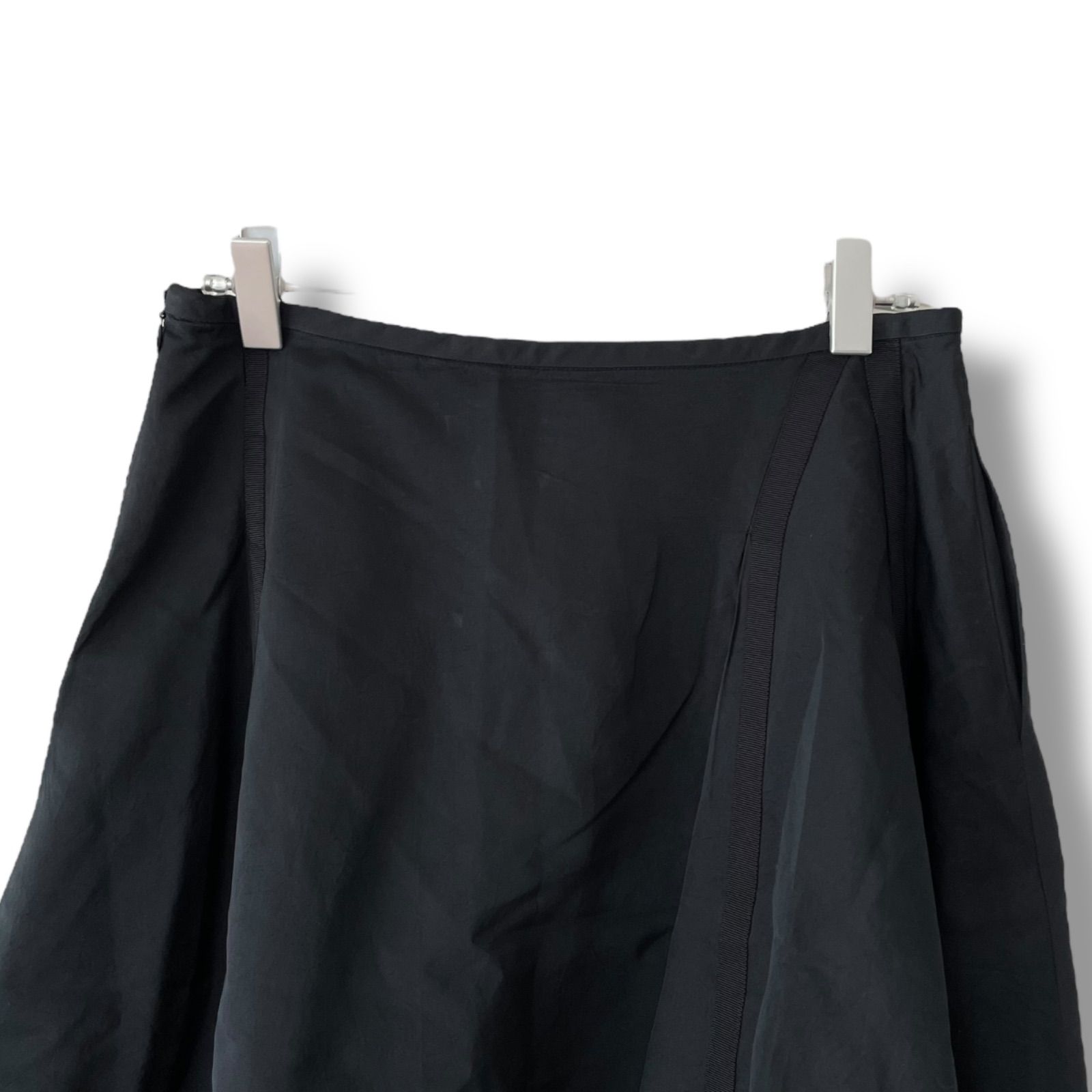 フォクシー シルク スカート ブラック40 Shin様 FOXEY 膝丈フレア